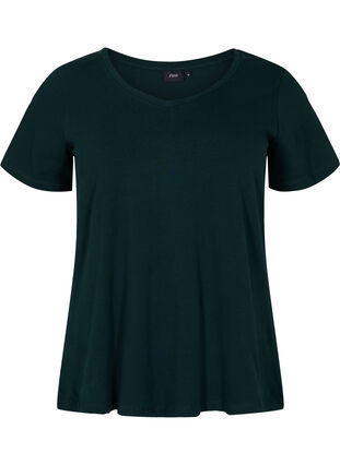 Zizzi T-shirt basique en coton de couleur unie, Scarab, Packshot image number 0