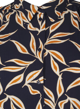 Zizzi Chemise à imprimé feuilles, Ev. Blue w. Leaf AOP, Packshot image number 2