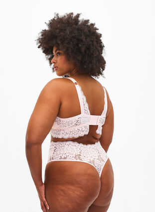 ZizziKanten string met hoge taille, Peach Blush, Model image number 1