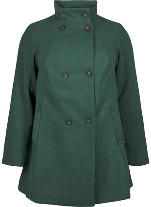 ZizziKorte trenchcoat met A-lijn, Trekking Green Mel., Packshot image number 0