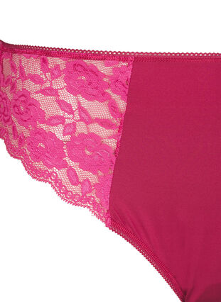 ZizziBraziliaans microfiber slipje met kant, Rumba Red, Packshot image number 2