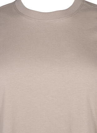 ZizziBasic katoenen T-shirt met ronde hals, Silver Mink, Packshot image number 2