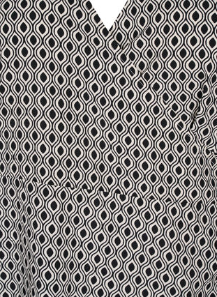 FLASH - Robe portefeuille à manches courtes, Black White Graphic, Packshot image number 2