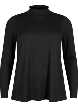 ZizziFLASH - Blouse met lange mouwen en col, Black, Packshot image number 0