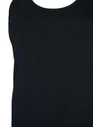ZizziSolide kleur basis top in katoen, Black, Packshot image number 2