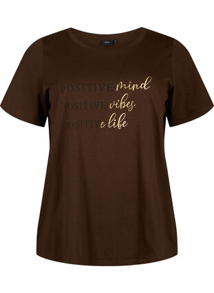 ZizziKatoenen T-shirt met print, Demitasse W. POS, Packshot image number 0