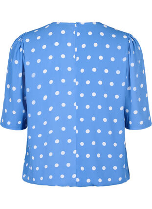 ZizziGestippelde blouse met korte mouwen, River S. White Dot, Packshot image number 1