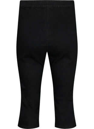 ZizziFLASH - denim capri broek met hoge taille en slanke pasvorm, Black, Packshot image number 1