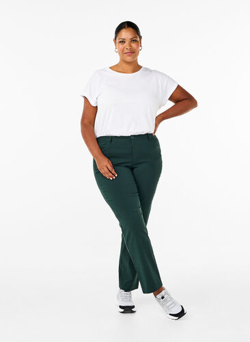 Zizzi Pantalon classique en viscose mélangée, Scarab, Model image number 0