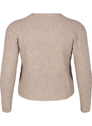 ZizziGebreid vest met strikdetails, Simply Taupe Mel., Packshot image number 1