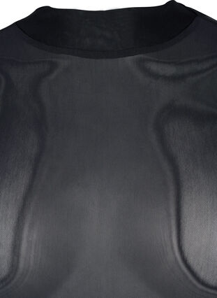 ZizziGetailleerde blouse van mesh met lange mouwen, Black, Packshot image number 2