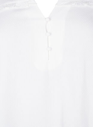 ZizziViscose blouse met smok en ruches, Bright White, Packshot image number 2