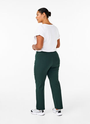 Zizzi Pantalon classique en viscose mélangée, Scarab, Model image number 1