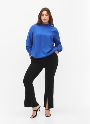 Zizzi Blouse en viscose avec smock, Surf the web, Model image number 2