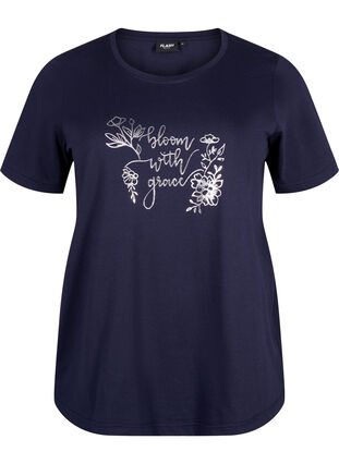 ZizziFLASH - T-shirt met motief, Navy Blazer Bloom, Packshot image number 0