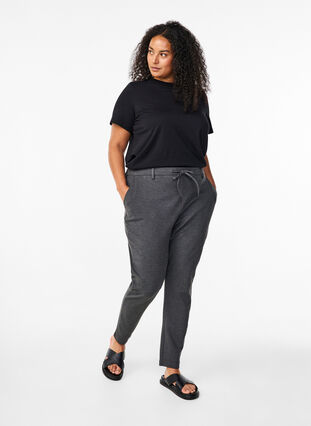 ZizziCropped Maddison broek, Dark Grey Melange, Model image number 0