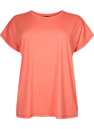 Zizzi T-shirt d'entraînement à manches courtes, Living Coral, Packshot image number 0