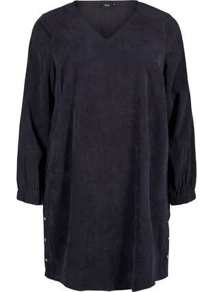 Zizzi Robe courte en velours avec poches, Black, Packshot image number 0