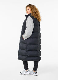 Gilet long avec poches et fermeture éclair à double sens, Black, Model