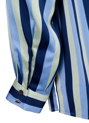 Zizzi Chemises en satin rayé, Blue Stripe, Packshot image number 3