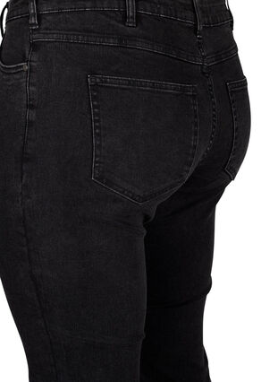 ZizziCropped Emily jeans met gerafelde zoom, Dark Grey Denim, Packshot image number 3