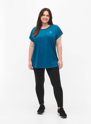 ZizziTrainings-T-shirt met korte mouwen, Deep Lagoon, Model image number 2