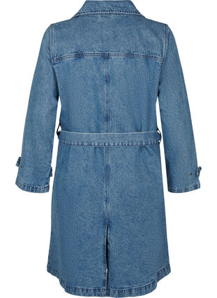 Zizzi Trench en jean avec ceinture, Blue Denim, Packshot image number 1