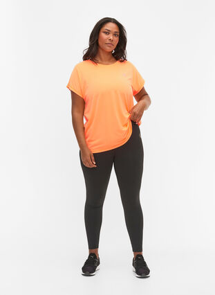 Zizzi T-shirt d'entraînement à manches courtes, Neon Orange, Model image number 2