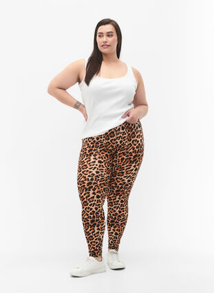 ZizziViscose leggings met luipaardprint, Leo, Model image number 2