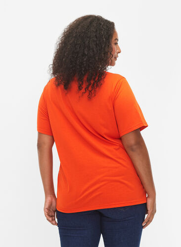 ZizziFLASH - T-shirt met motief, Orange.com, Model image number 1