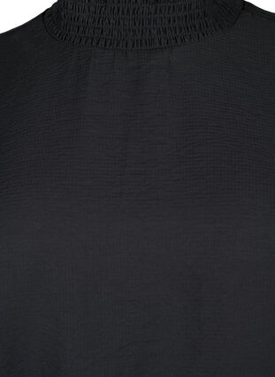 Zizzi Blouse en viscose avec smock, Black, Packshot image number 2