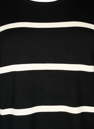 ZizziGebreide viscose blouse met strepen, Black Comb, Packshot image number 2