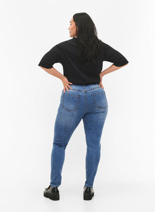 ZizziAmy jeans met een hoge taille en super slanke pasvorm, Blue denim, Model image number 1