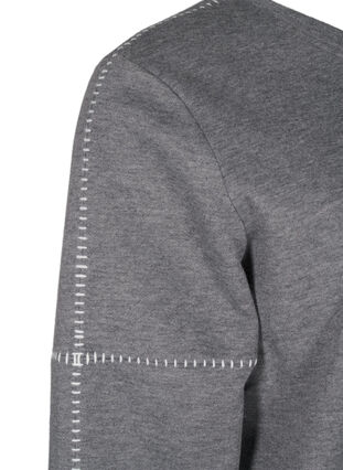 ZizziSweatshirt met contrasterende stiksels, Medium Grey Mél, Packshot image number 3