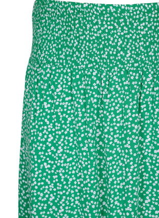 ZizziFLASH - Maxi rok in viscose met smokwerk, Bright Green Wh.AOP, Packshot image number 2