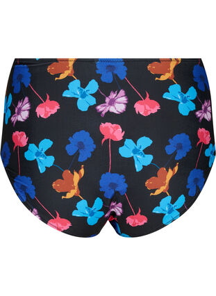 ZizziBikinibroekje met print en hoge taille, Black Flower AOP, Packshot image number 1