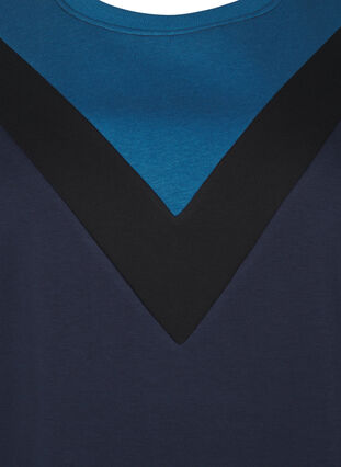 ZizziLang sweatshirt met colourblock, Navy B. Color Block, Packshot image number 2