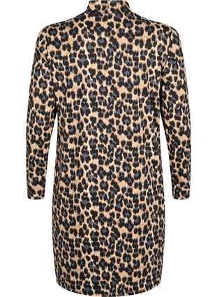 ZizziFLASH - Jurk met lange mouwen en col, Leopard Print, Packshot image number 1