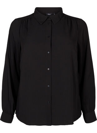 Zizzi Chemise à pois avec col, Black, Packshot image number 0