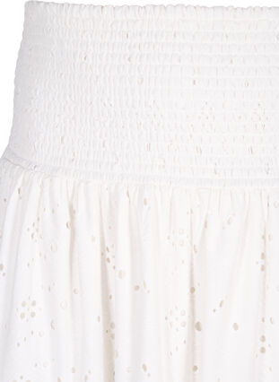 Zizzi Jupe smock avec motif à trous, Bright White, Packshot image number 2