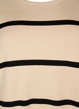 ZizziGebreide viscose blouse met strepen, Feather Gray Comb, Packshot image number 2