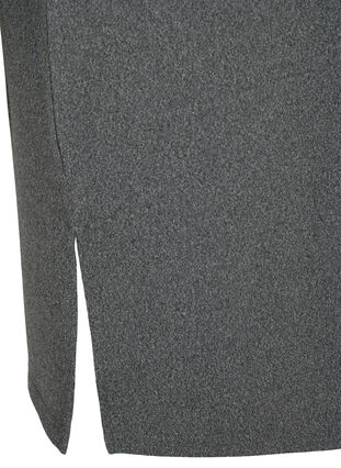 ZizziJersey-jurk met lange mouwen en knoopdetails, Dark Grey Melange, Packshot image number 3