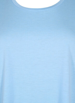 ZizziT-shirt met korte mouwen van katoenmix, Serenity, Packshot image number 2