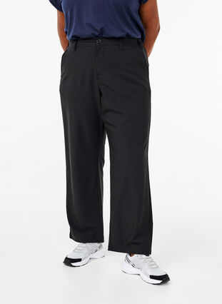 ZizziRechte broek met hoge taille, Black, Model image number 2