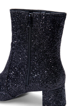 ZizziWide fit - Enkellaarzen met glitter, Black, Packshot image number 2