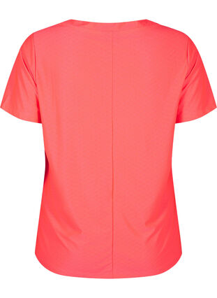 ZizziTraining t-shirt met v-hals en patroon, Fyring Coral ASS, Packshot image number 1