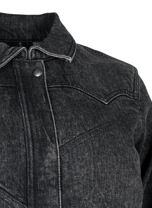 Zizzi Veste en jean avec fermeture éclair cachée, Dark Grey Denim, Packshot image number 2