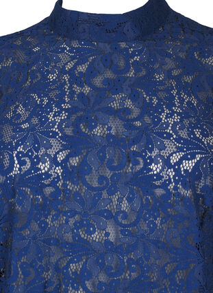 ZizziKanten blouse met strikdetail, Estate Blue, Packshot image number 2