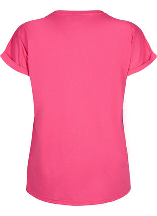 ZizziT-shirt met korte mouwen van katoenmix, Raspberry Sorbet, Packshot image number 1