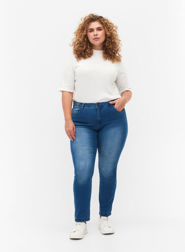ZizziSlim fit Emily jeans met normale taille, Light blue, Model image number 0
